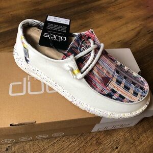 Hey Dude Women’s size 8 Wendy Boho distressed white Casual Shoes